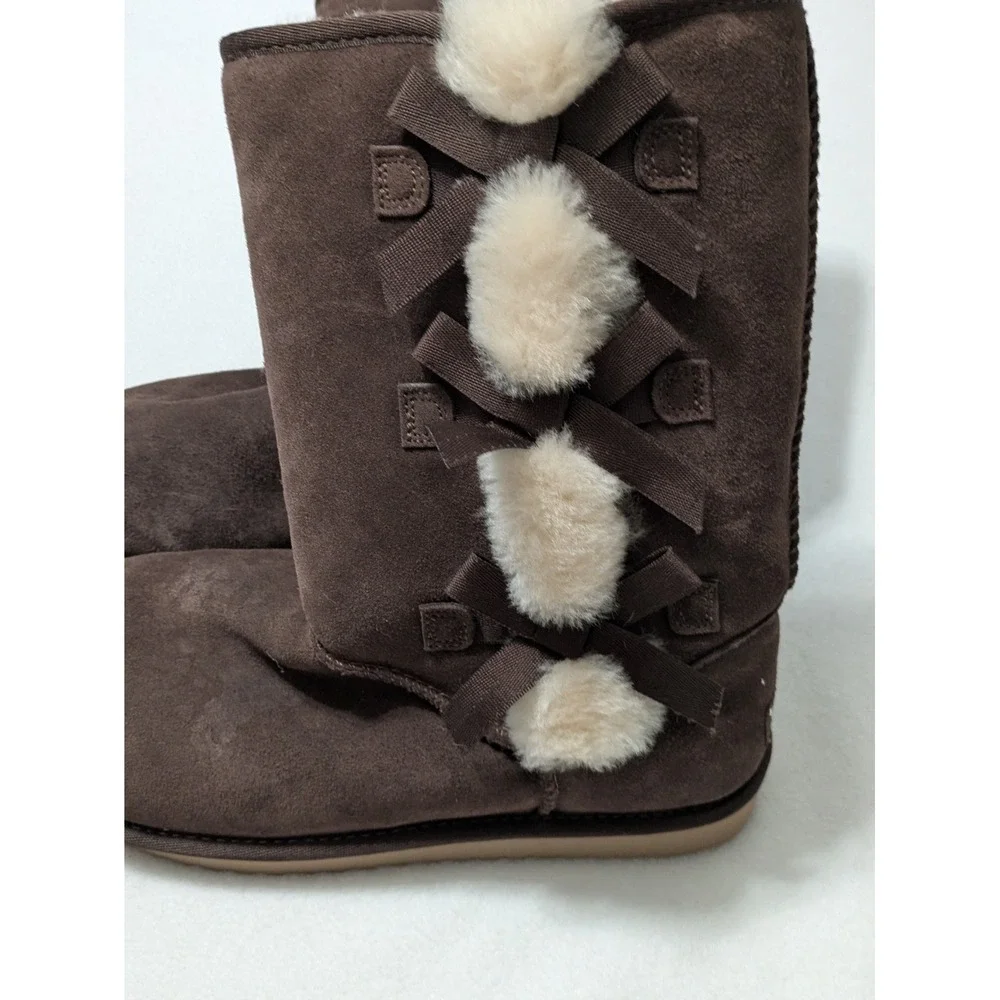 KOOLABURRA BY UGG VICTORIA TALL BROWN GRIZZLY SOFT SUEDE WOMEN'S BOOTS 9 NEW